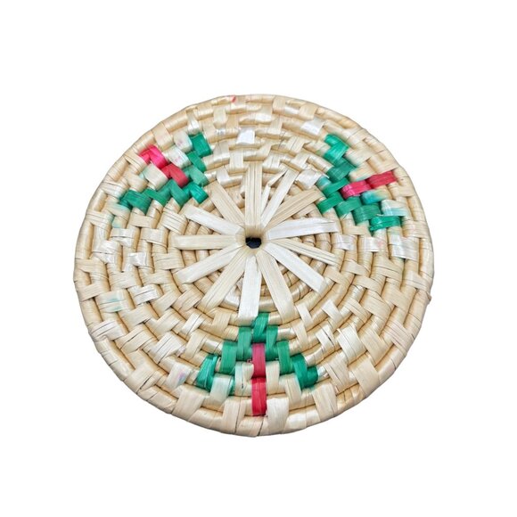 Vintage Set of 6 Seagrass / Straw Coasters / Trivets 5.5" Diameter Boho - Picture 2 of 15